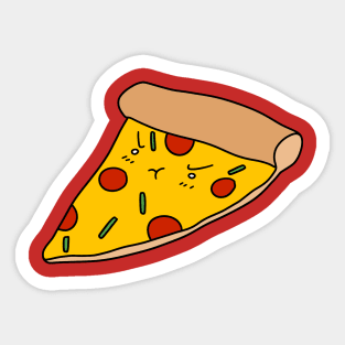 Grumpy Pizza Slice Sticker